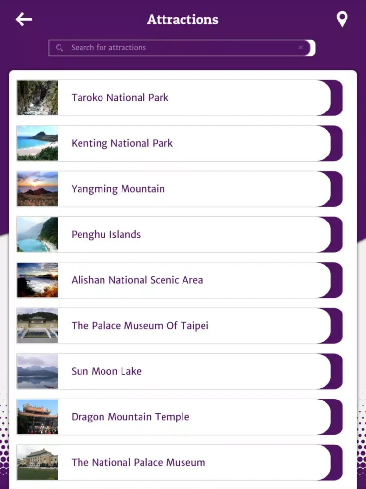 Capturas de tela do Taiwan Tourist Guide iPad 