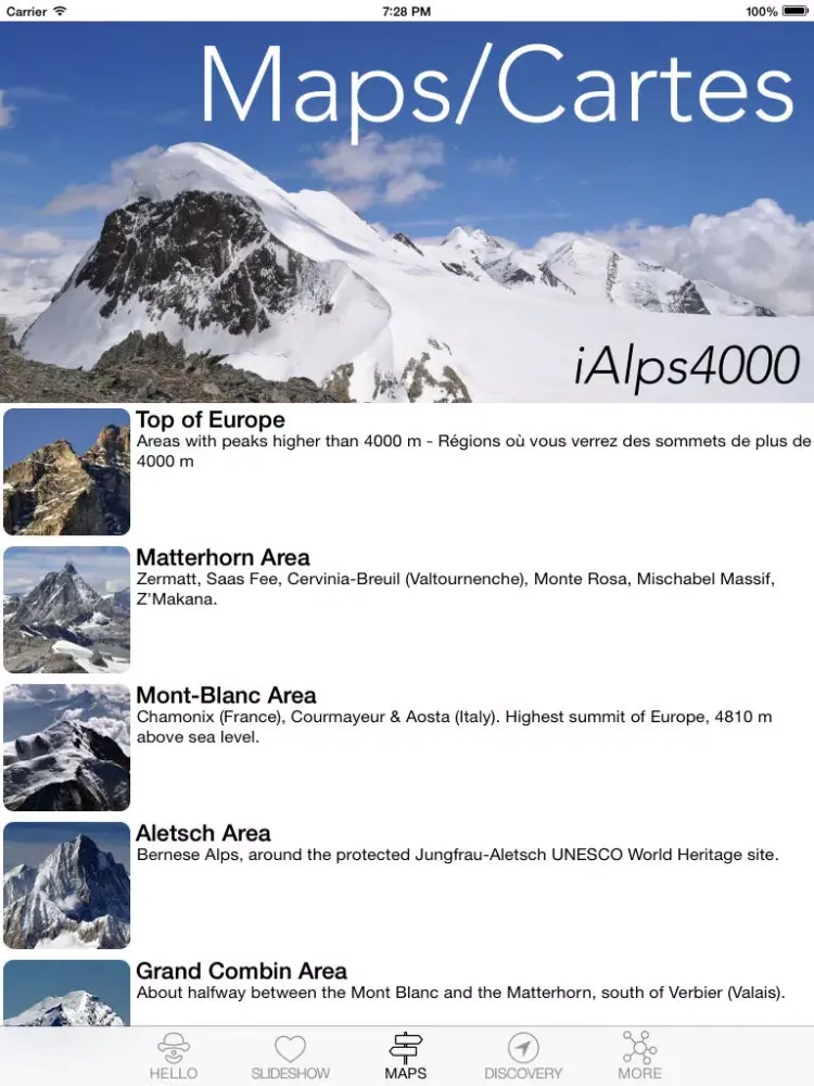 iAlps4000 - Around the highest peaks iPad  Screenshots
