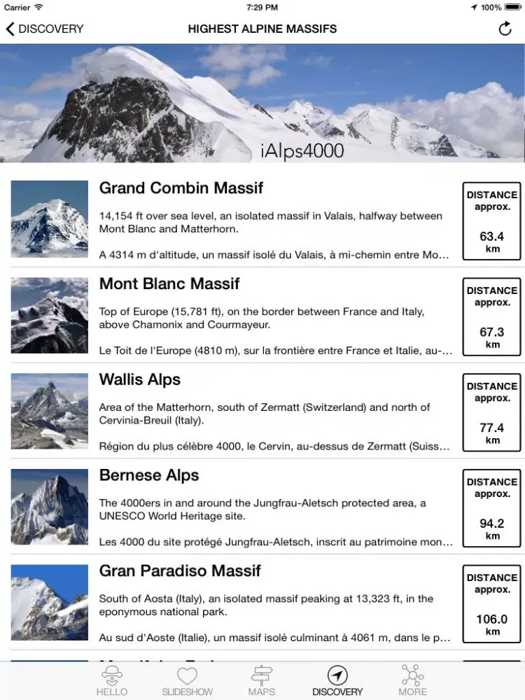 iAlps4000 - Around the highest peaks iPad  Screenshots