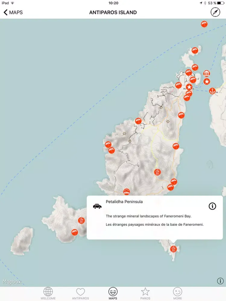 Tangkapan skrin Antiparos - The Cyclades in Your Pocket iPad 