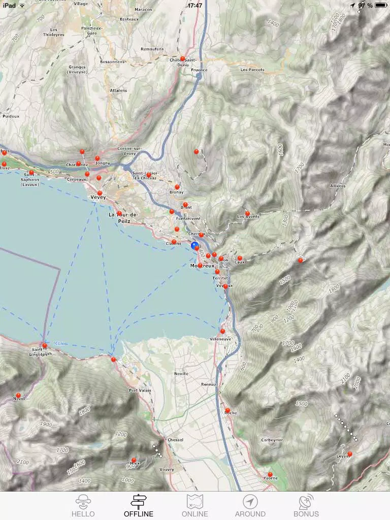 ภาพหน้าจอของ SwissMaps - Switzerland iGuides iPad 