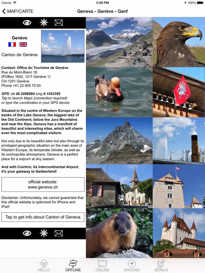 ภาพหน้าจอของ SwissMaps - Switzerland iGuides iPad 