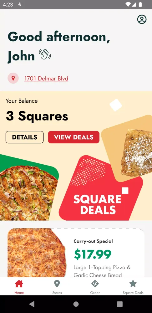 Tangkapan layar Imo's Pizza