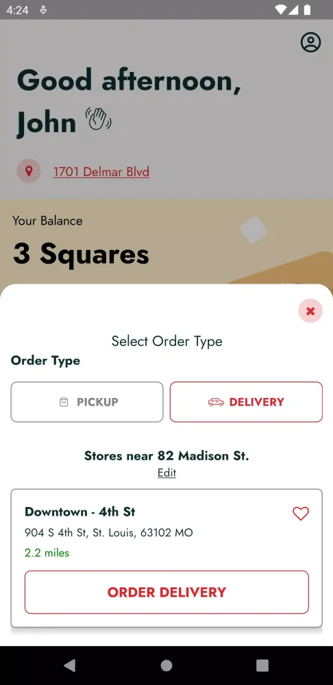 Tangkapan layar Imo's Pizza