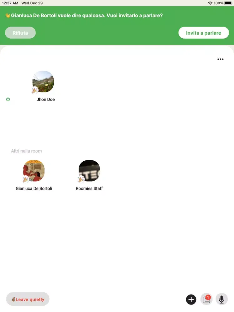 ภาพหน้าจอของ Roomies - Clubs audio chat iPad 