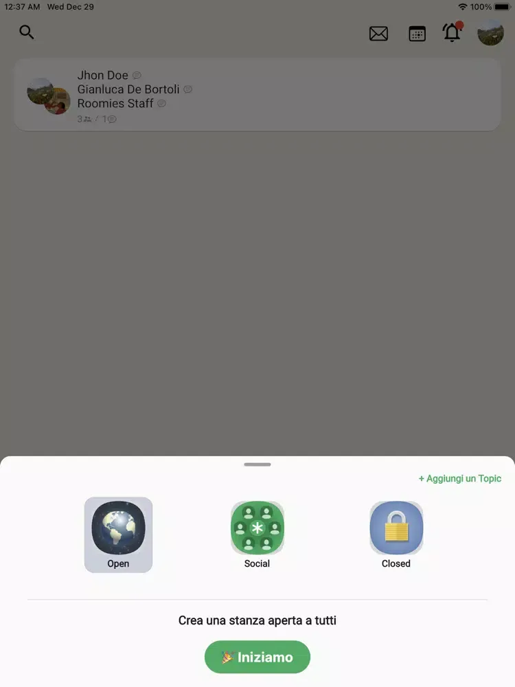 ภาพหน้าจอของ Roomies - Clubs audio chat iPad 