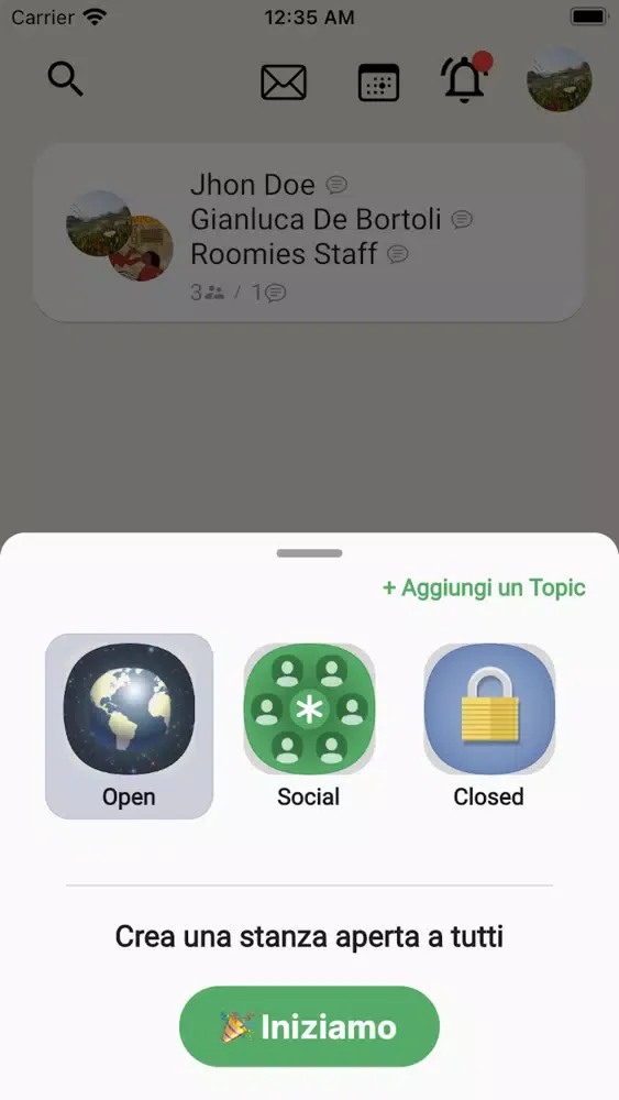 ภาพหน้าจอของ Roomies - Clubs audio chat