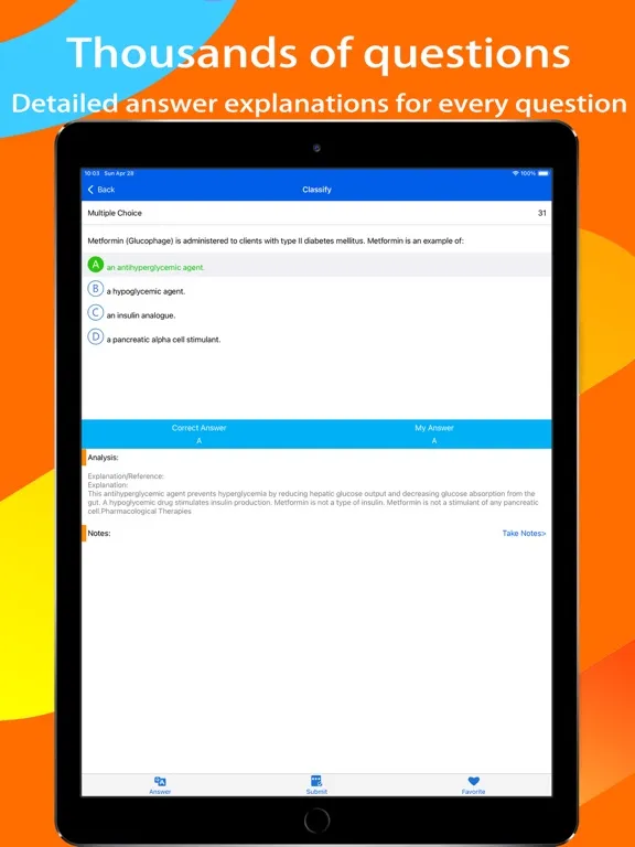 Capturas de tela do NCLEX PN Prep & Test iPad 