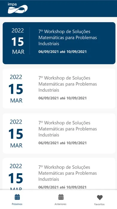 Capturas de pantalla de IMPA Eventos