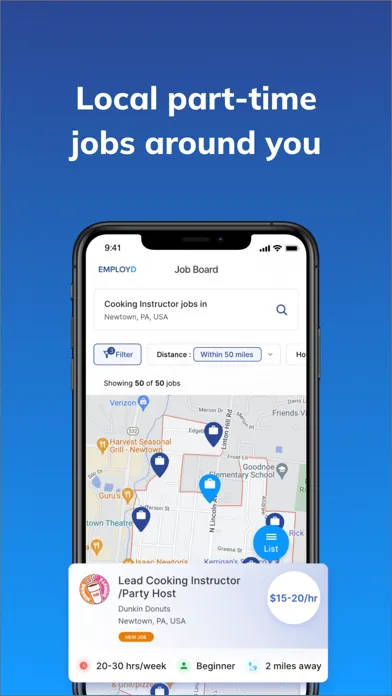 Tangkapan skrin EmployD - Local Jobs Near Me