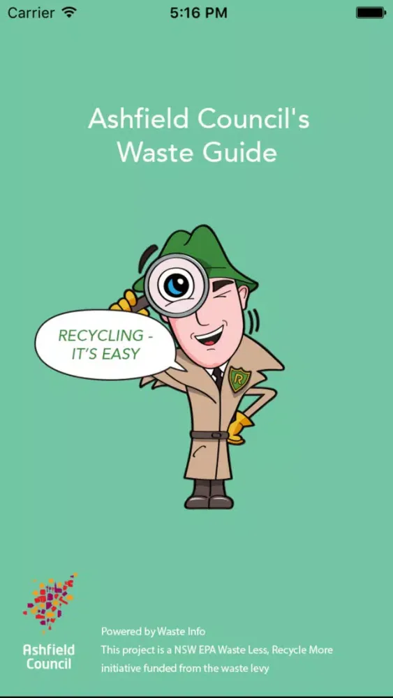 Ashfield Council's Waste Guide Screenshots