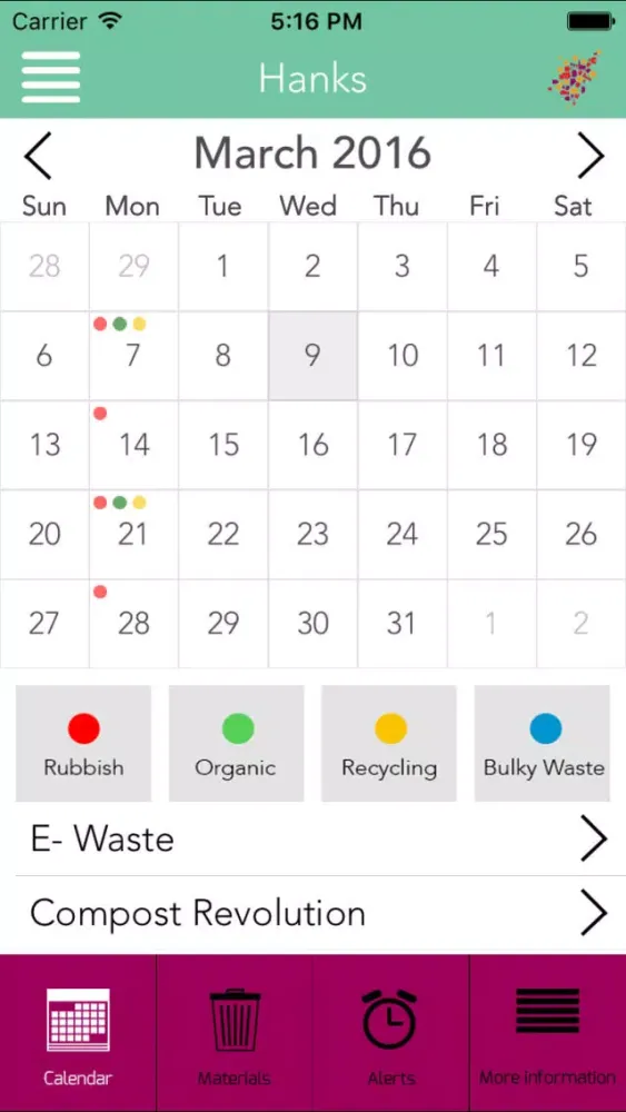 Ashfield Council's Waste Guide Screenshots