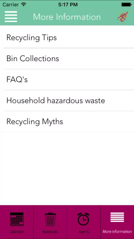 Ashfield Council's Waste Guide Screenshots