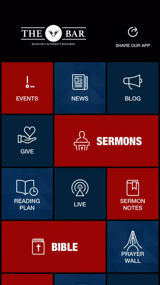 Captures d'écran de The Bar Church App