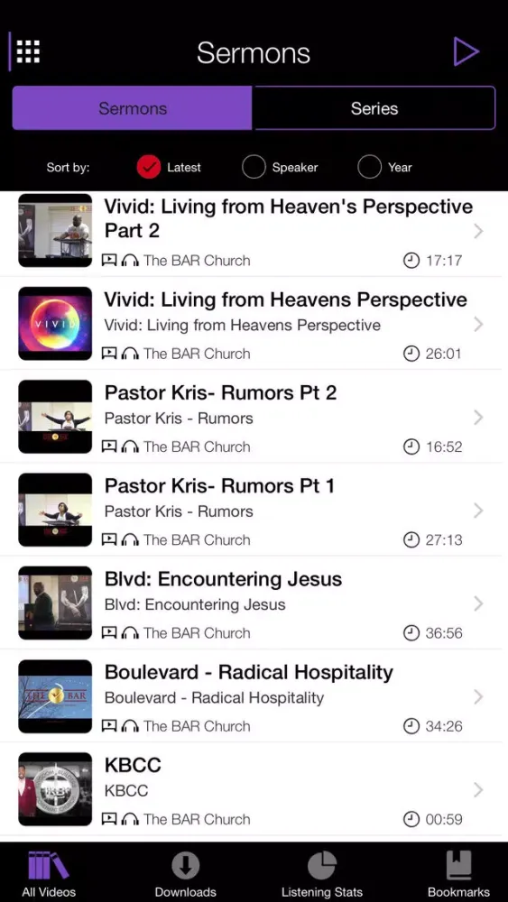 Captures d'écran de The Bar Church App