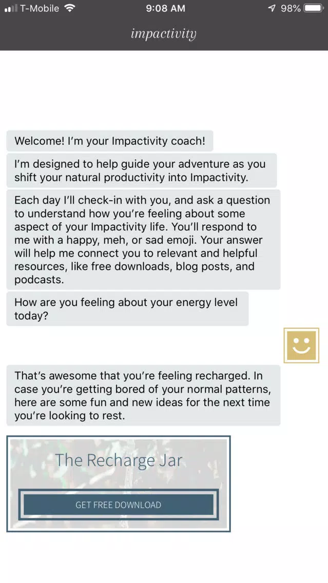 Screenshot di Impactivity Coach