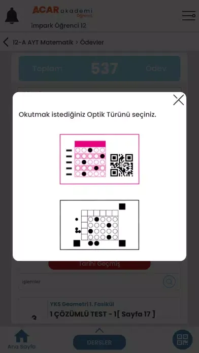 Acar Akademi Öğrenci Ekran Görüntüleri