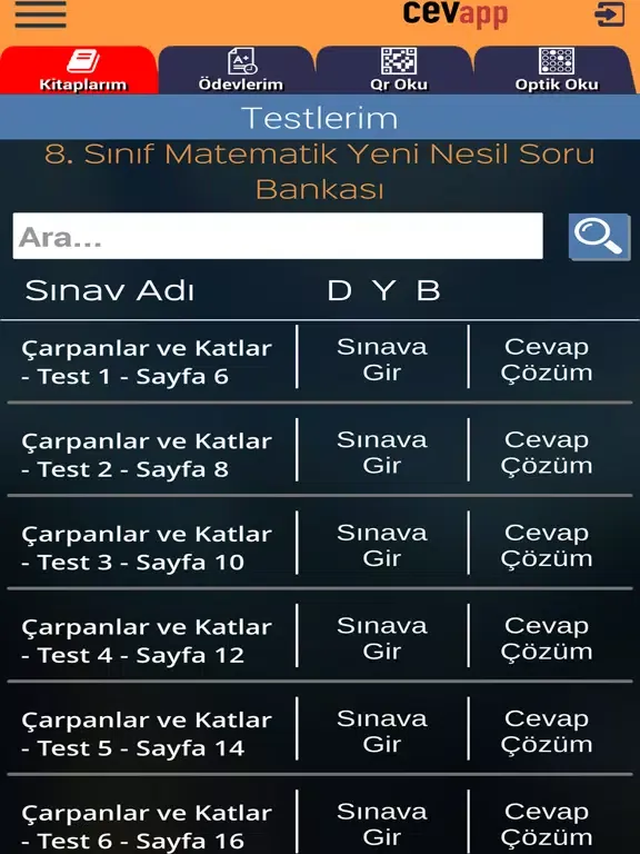 CevApp Öğrenci iPad  Ekran Görüntüleri