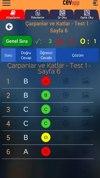 CevApp Öğrenci Ekran Görüntüleri