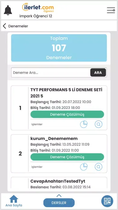 ilerlet.com Öğrenci Screenshots