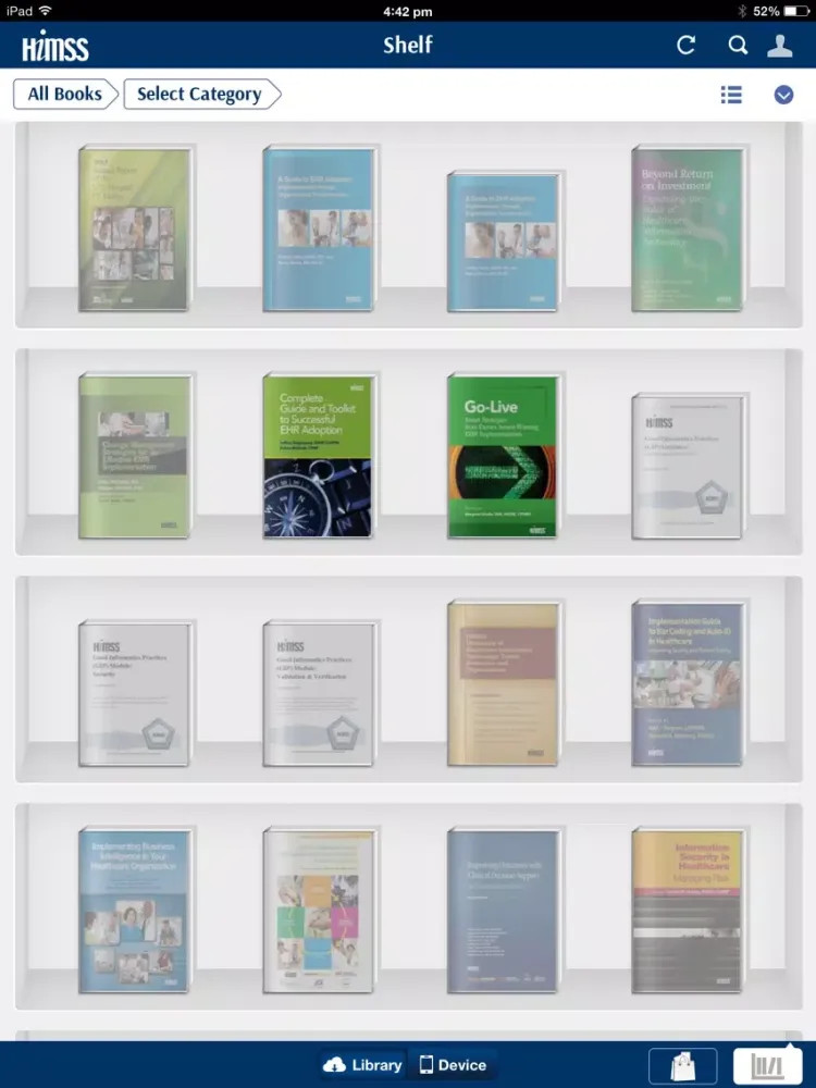 HIMSS eBooks iPad  Screenshots