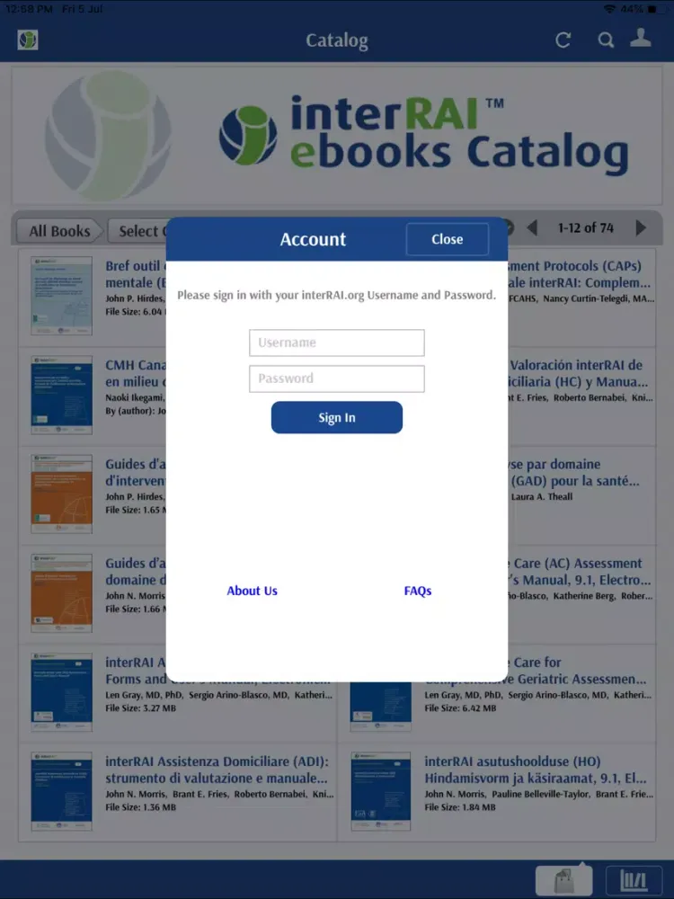 interRAI ebooks iPad  স্ক্রিনশট