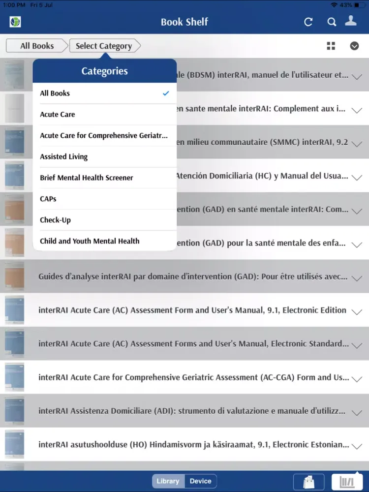 interRAI ebooks iPad  স্ক্রিনশট