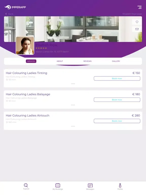 Capturas de tela do ImperApp iPad 