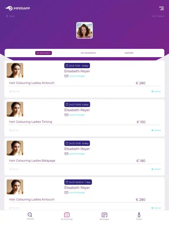 Capturas de tela do ImperApp iPad 