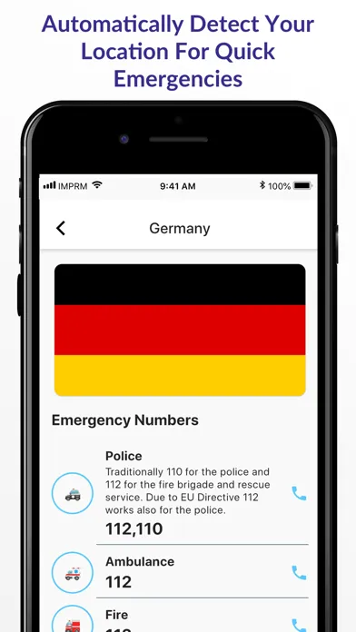 ภาพหน้าจอของ World Emergency SOS Numbers