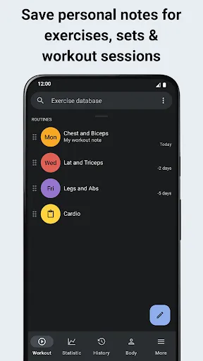 Capturas de pantalla de Workout Tracker & Gym Plan Log
