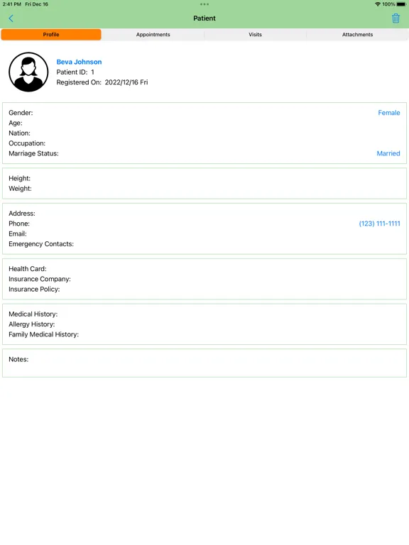 Screenshot di TCM Clinic Admin iPad 