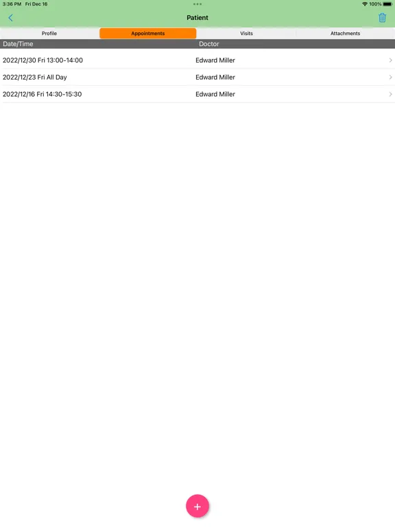 Screenshot di TCM Clinic Admin iPad 