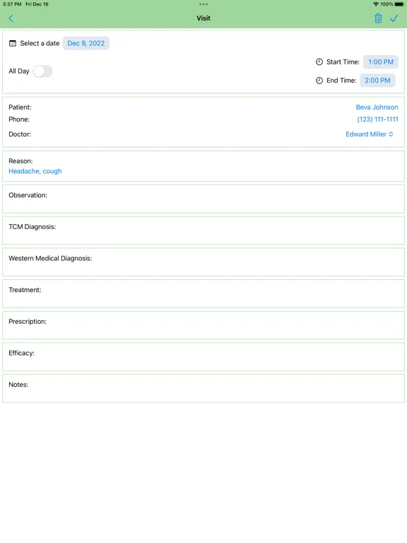 Screenshot di TCM Clinic Admin iPad 