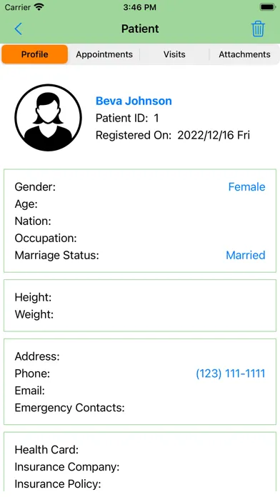 Screenshot di TCM Clinic Admin
