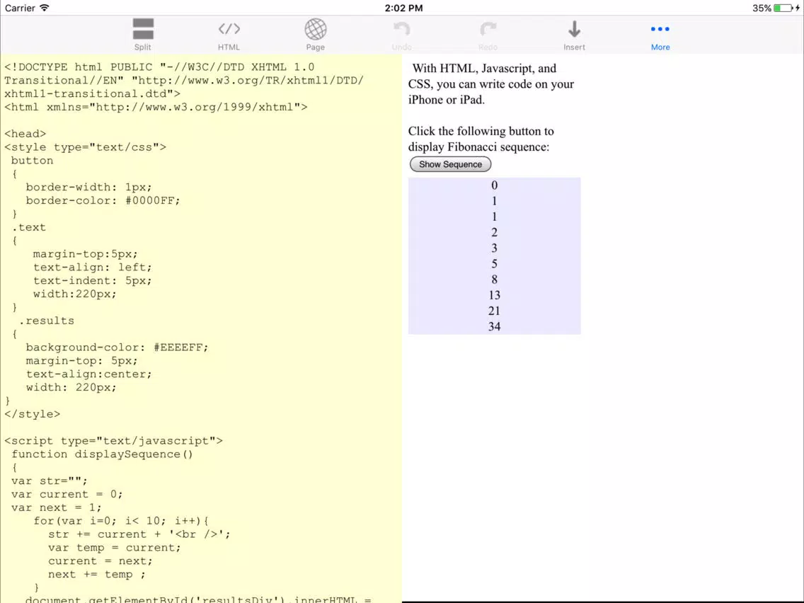 Скриншоты Nitro HTML iPad 