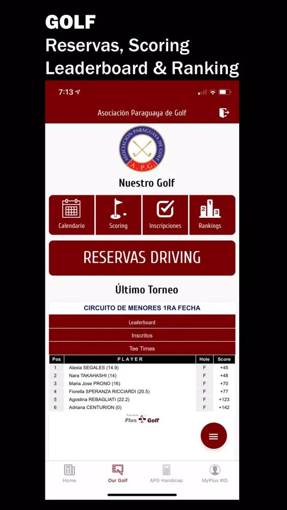 Paraguay Golf Association Screenshots