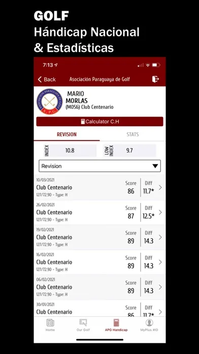 Capturas de pantalla de Paraguayan Golf Association