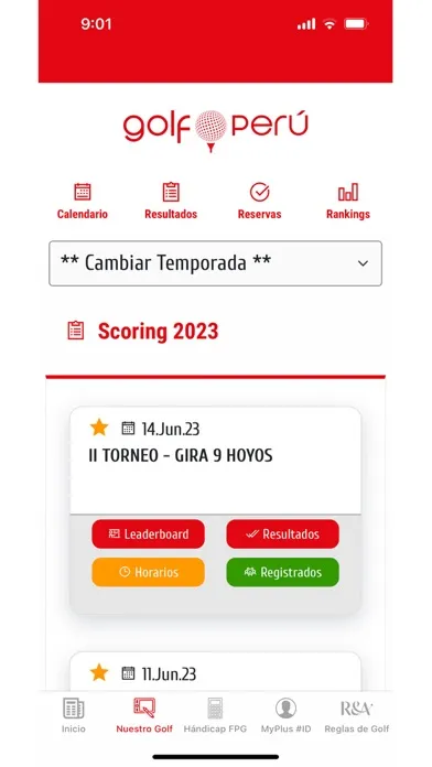 Capturas de pantalla de golf Perú (FPG)