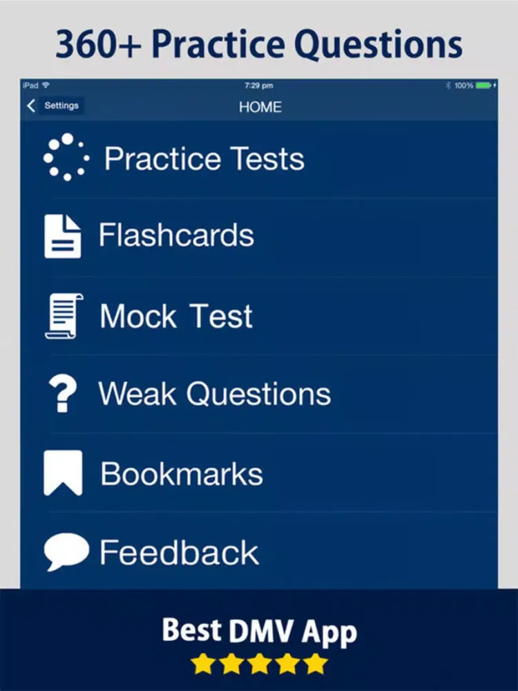 Indiana BMV DMV Exam Prep 2017 iPad  Screenshots