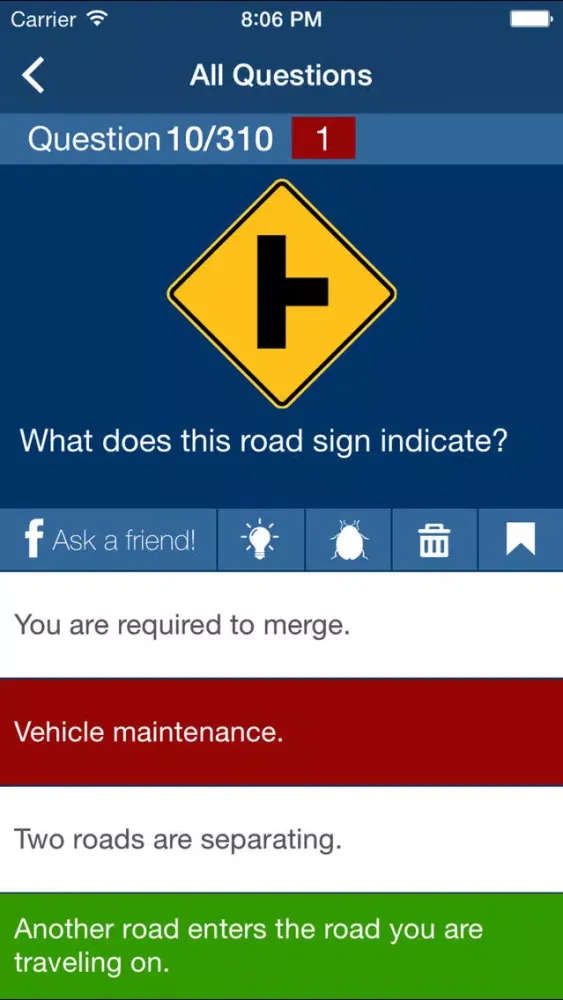 Indiana BMV DMV Exam Prep 2017 Screenshots