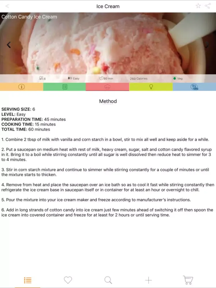 Ice Cream Recipes - Recipes for Kids, Sorbet iPad  Screenshots