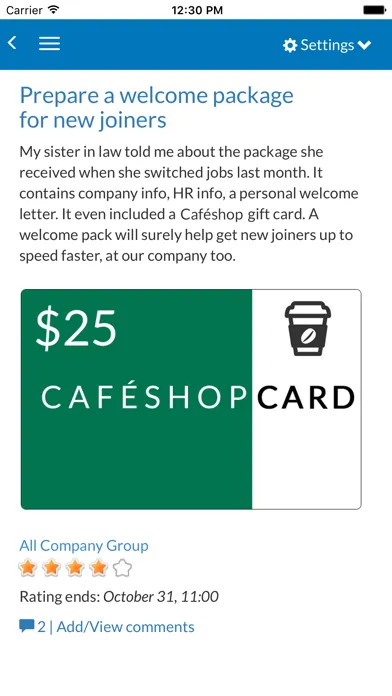 Ảnh chụp màn hình của Vetter Employee Suggestion Box tool
