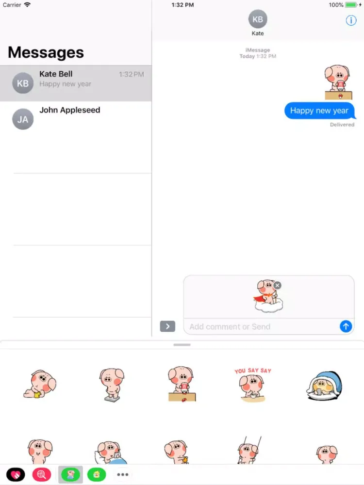 Capturas de tela do 肥嘟嘟的皮特小猪-2019猪年贺岁表情包 iPad 
