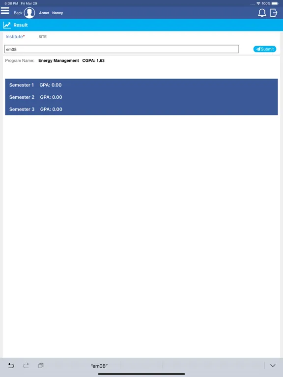 AIMS-Student iPad  স্ক্রিনশট