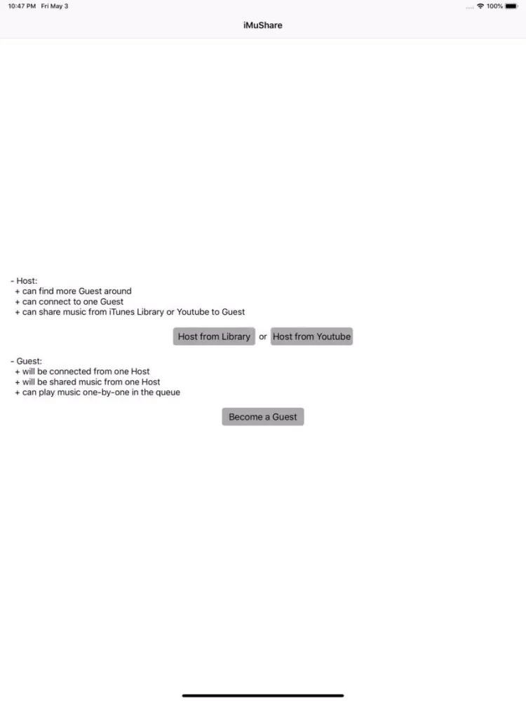 Tangkapan layar iMuShare - Music Sharing iPad 