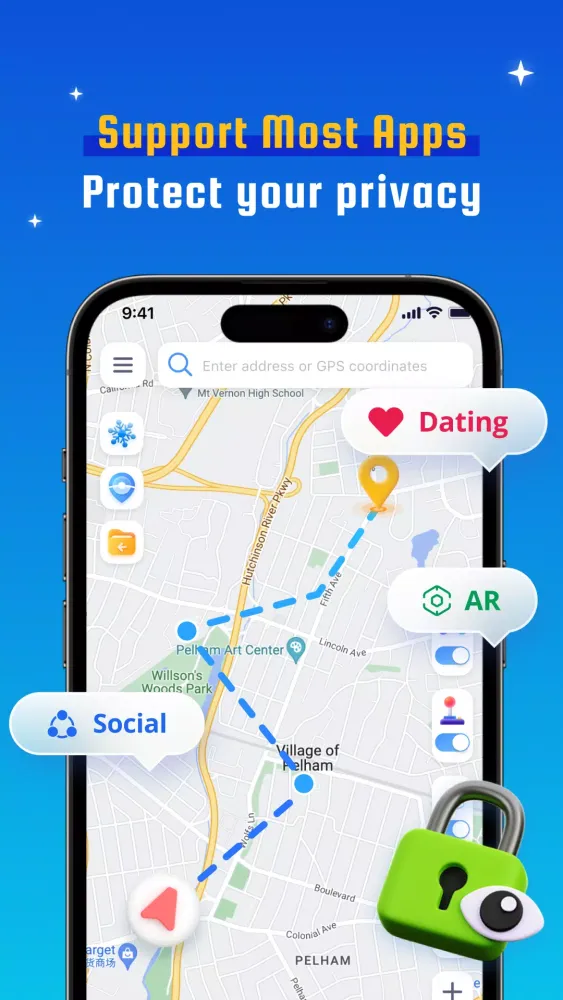 Tangkapan layar Fake Location Spoofer - AnyTo