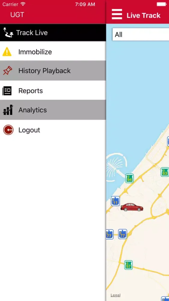 Tangkapan skrin Online GPS - UGT