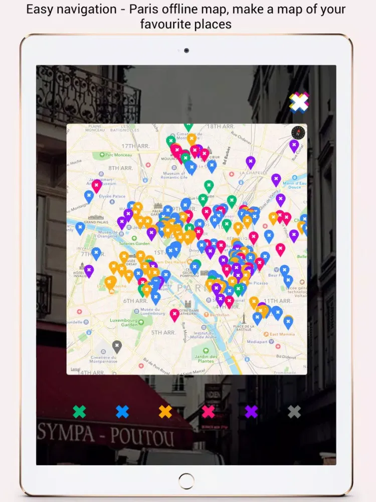 Paris IN Places city guide iPad  Screenshots