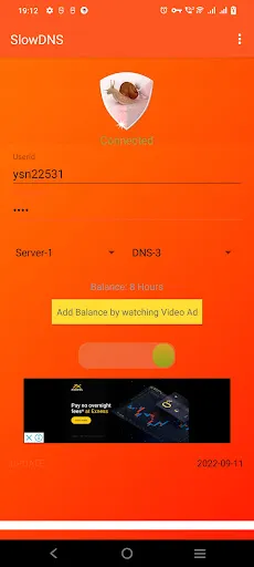 Captures d'écran de VPN Over DNS  Tunnel : SlowDNS